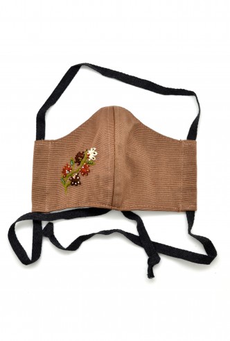Embroidered Brown Mask Embroidered Brown Mask